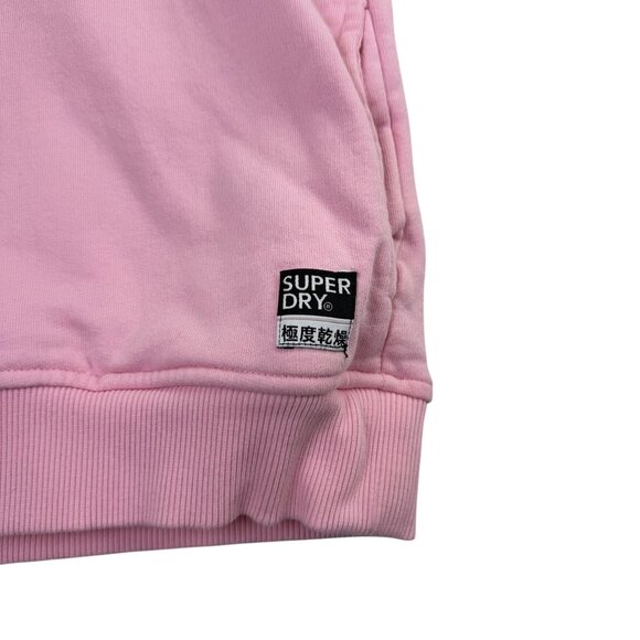 Superdry Women’s Pink Cotton Hoodie Logo Pullover Sweater Size 6 - Picture 6 of 11